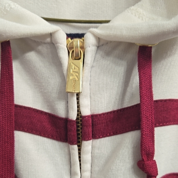 AK SPORT Navy and White Zip-Up Hoodie - Picture 3 of 6
